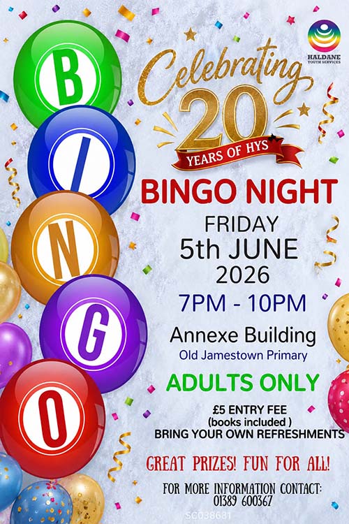 Bingo at HYS 9th June 2026